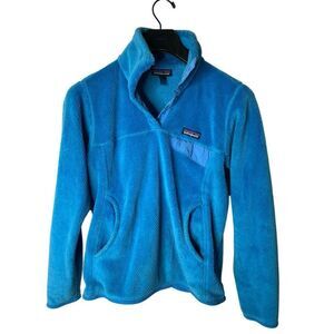 Patagonia Retool Snap T Fleece sweatshirt pullover blue women's size small 25442